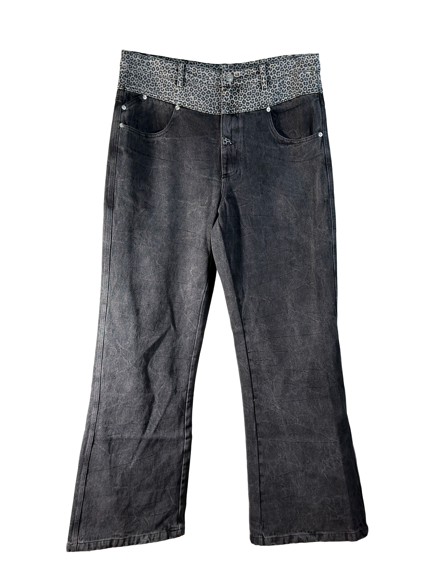 Snow Leopard Flared Denim