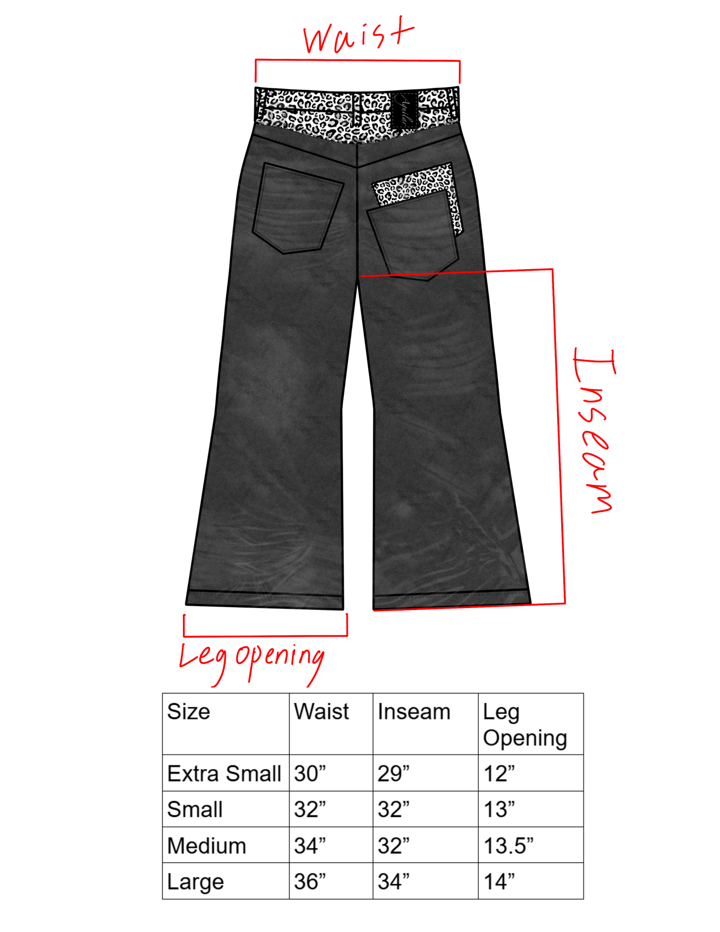 Snow Leopard Flared Denim